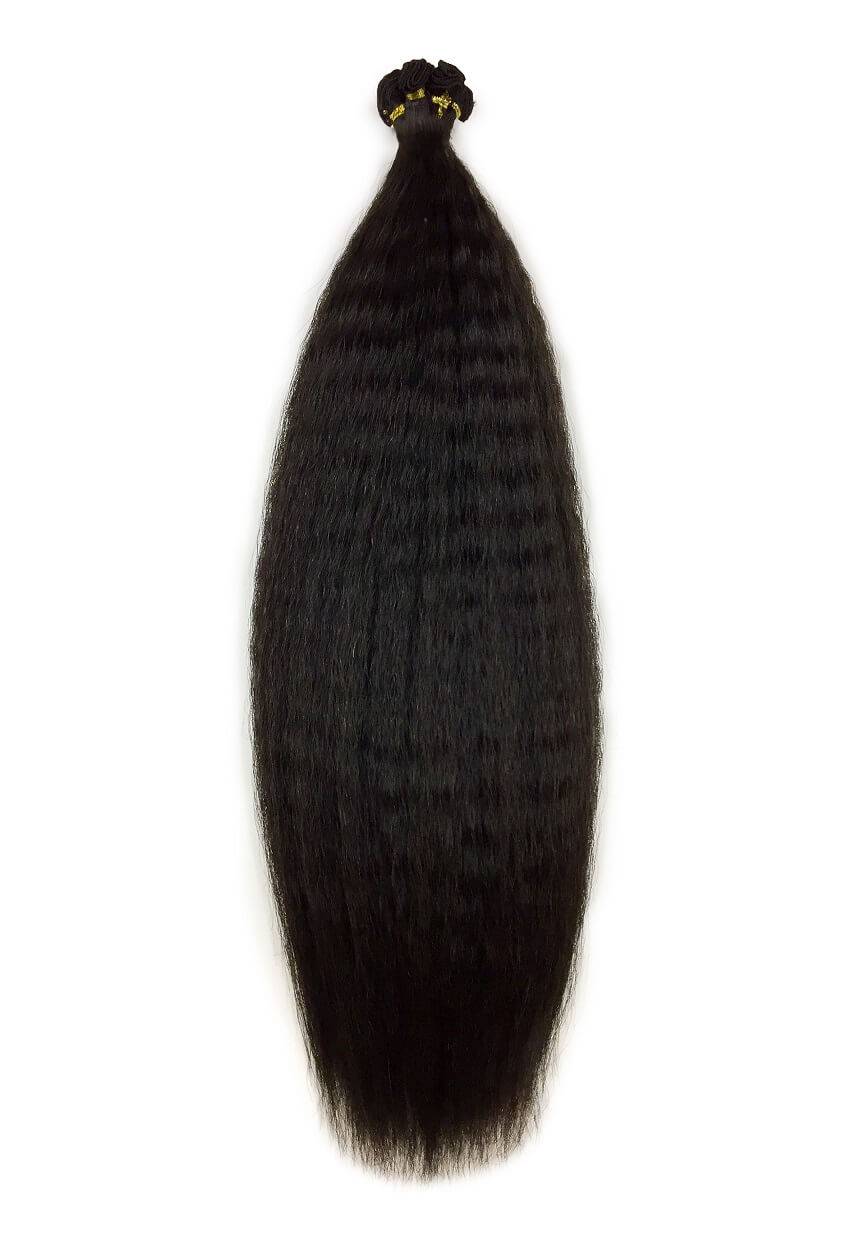 Hand-Tied Human Hair Extensions - Kinky Smooth | Super Hair Factory